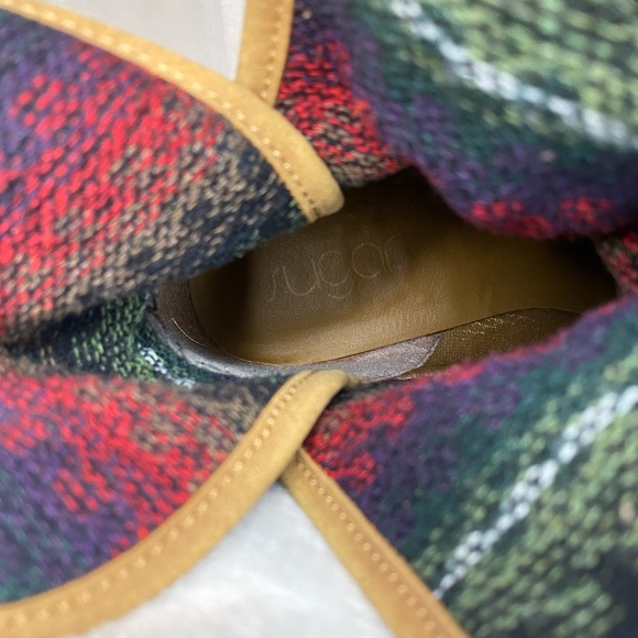 Sugar Holly Brown Faux Leather Heel Southwestern Aztec Boho Ankle Boots - Picture 7 of 11